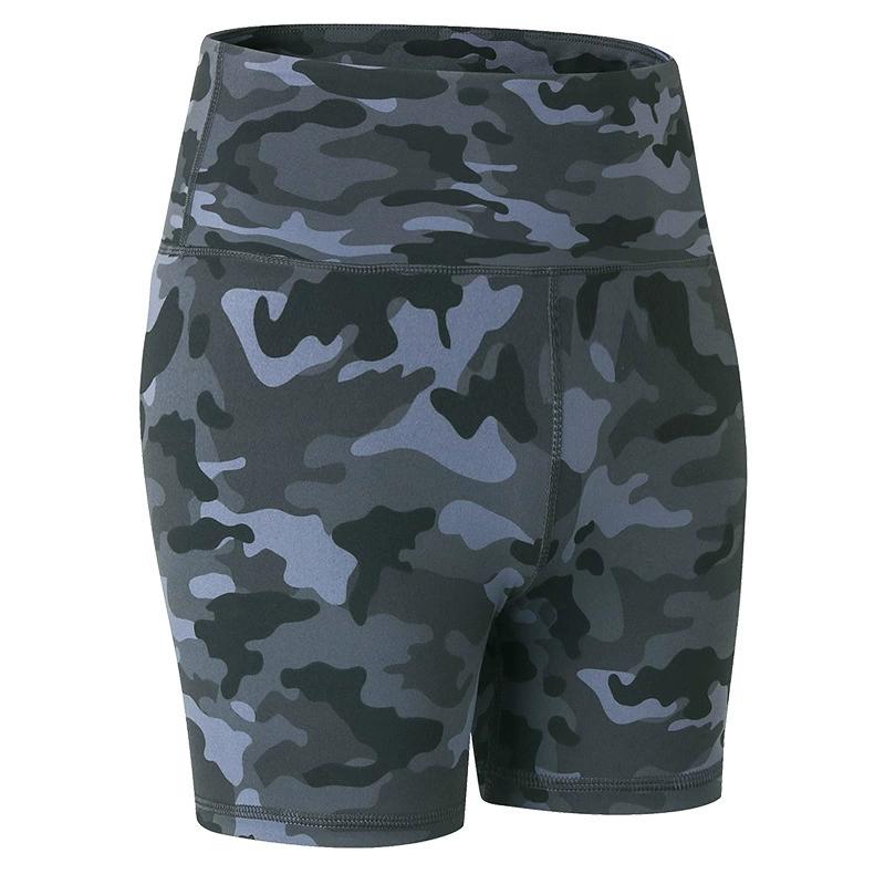 

New Women S Printed Nude Yoga Shorts With Pockets Skin Friendly Tight Fitting Elastic Quick Drying Sports And Fitness Shorts XXL