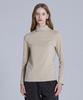 BASIC HOUSE Women'S High-Neck Stretch Long-Sleeve T-Shirt Beige Lats0219
