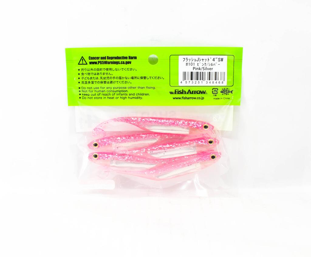 Fish Arrow Soft Lure Flash J Shad SW 4 Inch 5 Piece per pack #101 (8468)