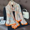 180*90cm muffler fashion Luxury Brand Scarf Women New Style Fashion Color Matching Print Silk Lady Popular Headcloth Beach Shawl