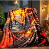 Ghost-Rider On Fire Blanket Flannel Throw for Sofa, Indoor, Camping, Living Room, Office, Chair, And Bed Soft Birthday Gift