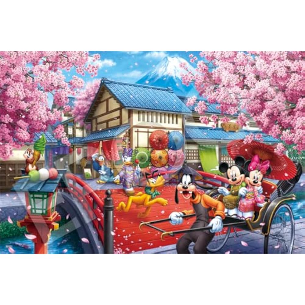 Epoch 1000 Piece Jigsaw Puzzle Disney Puzzle Decoration Collage Micky & Friends -Sakura Journey- ...