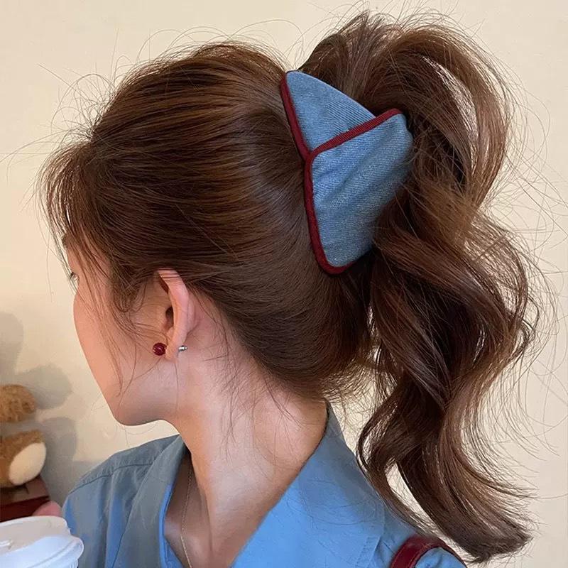 Korean Style Polka Dot Bow Shark Hair Clip - Elegant & Versatile