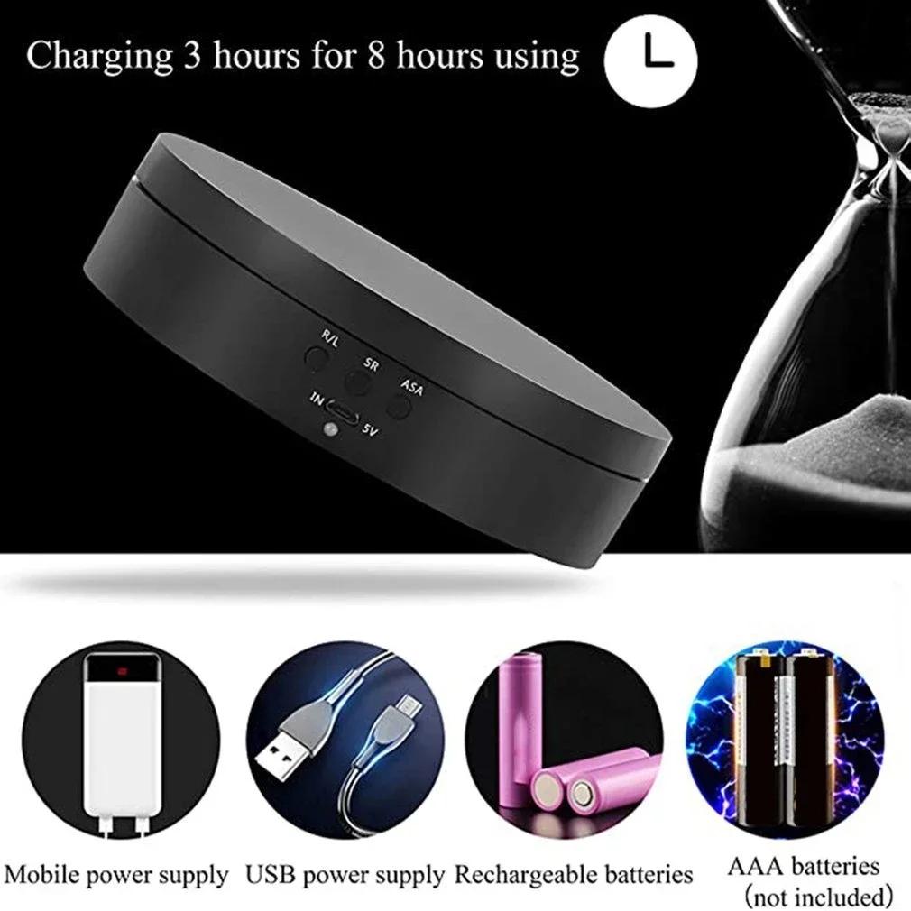 3 Speed Electric Rotating Display Stand 360 Degree Jewelry Turntable Rotating Base Rotary Table for Photography Video Shoot Prop