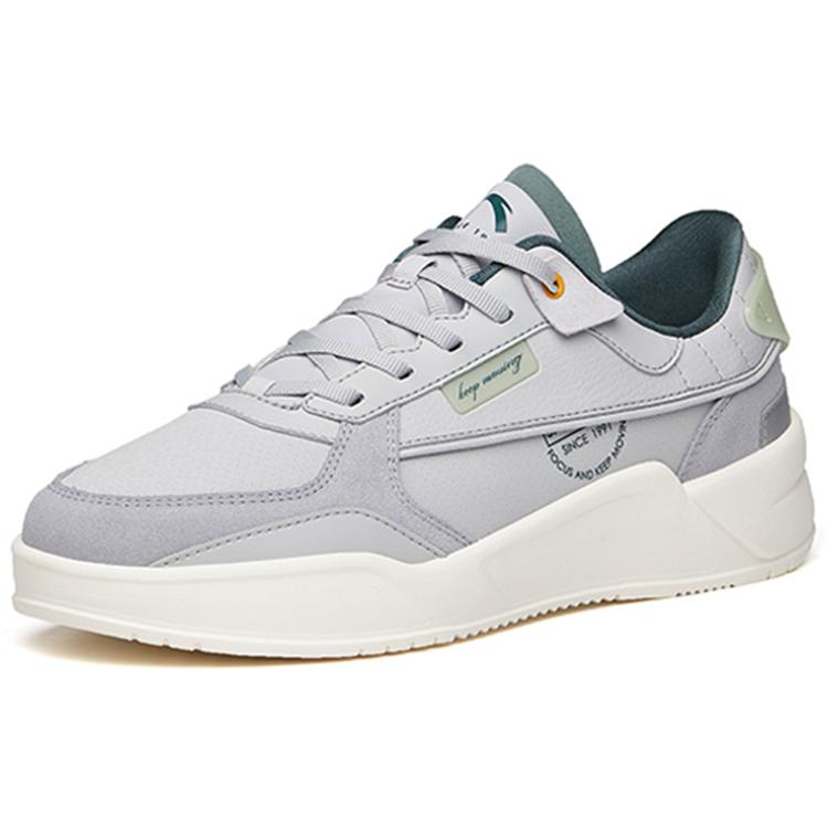 New Anta Breathable Low Top Skateboard Shoes Men's Mist Gray Patchwork 912138823-2