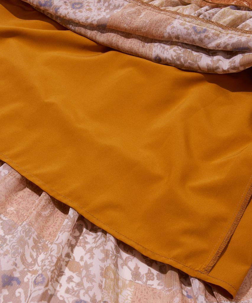 Penfield Vintage Bohemian Tiered Skirt Orange_Fs1Ws11F