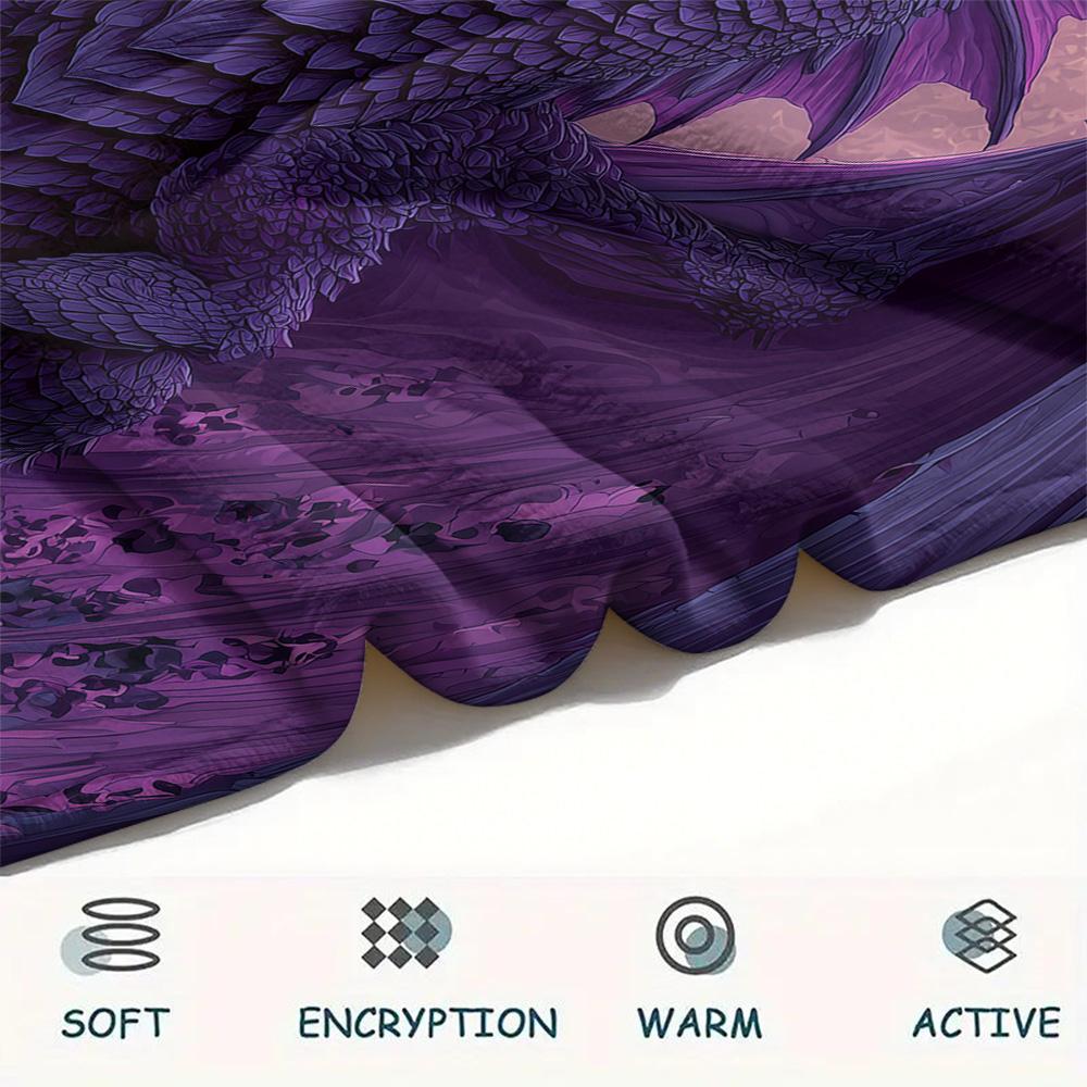 Rose Dragons  Print Flannel Blanket, High quality Comfortable for All Seasons, Home Decor, Warmth and Comfort