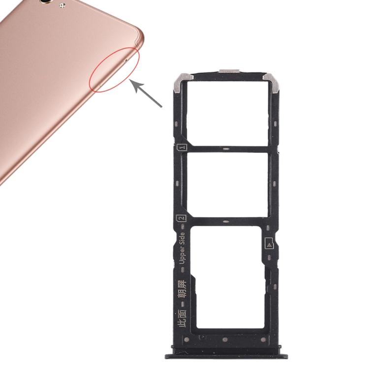 

For Vivo Y71 2 x SIM Card Tray + Micro SD Card Tray чёрный