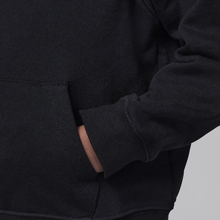 Jordan Essentials Brooklyn Hooded Pullover Casual Long Sleeve Sweatshirt Kids sweatshirt Black FZ6401-010