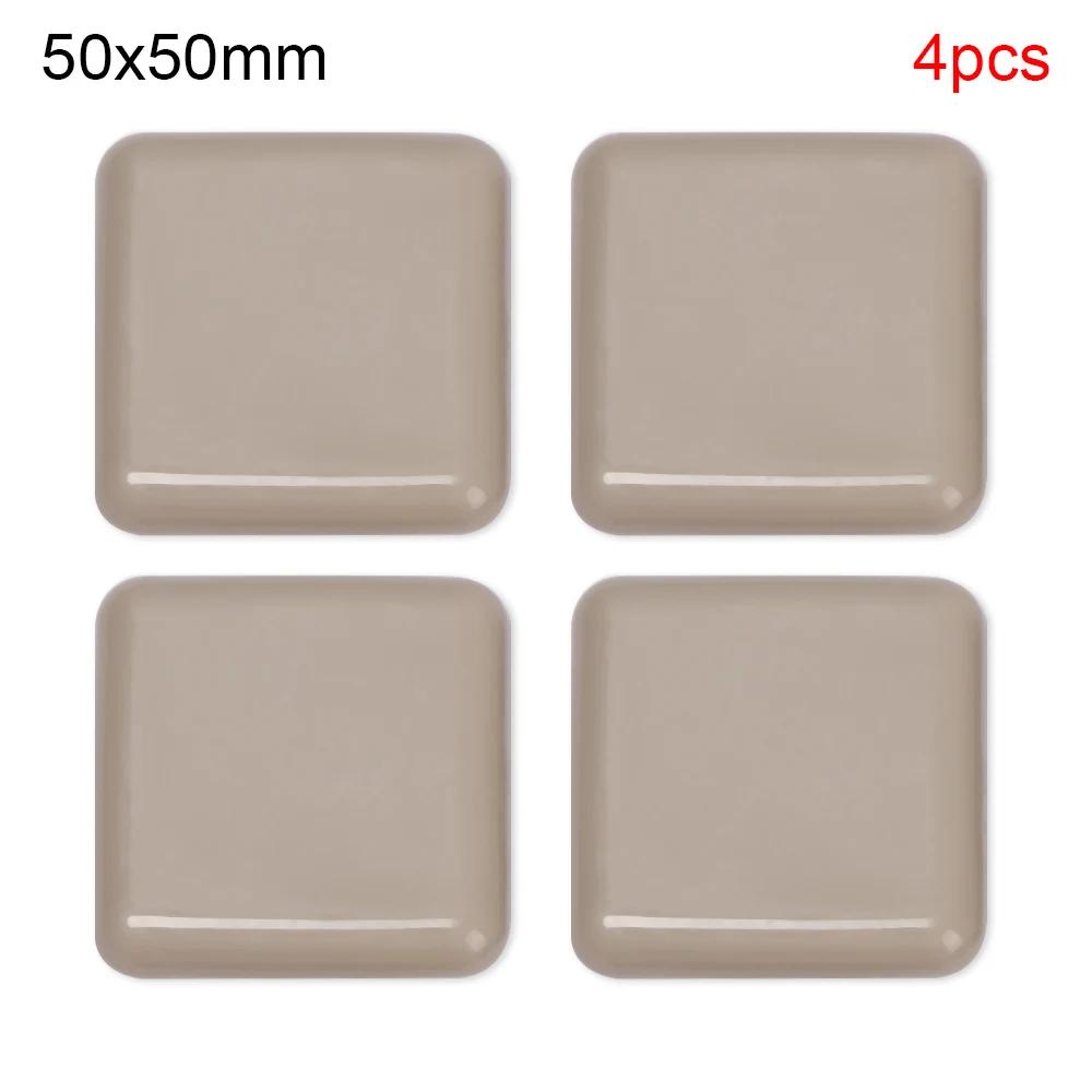 4Pcs Self-Adhesive Furniture Moving Slide Pad Round Square Wear-resisting Anti Noisy Chair Leg Slider Pads Floor Protector