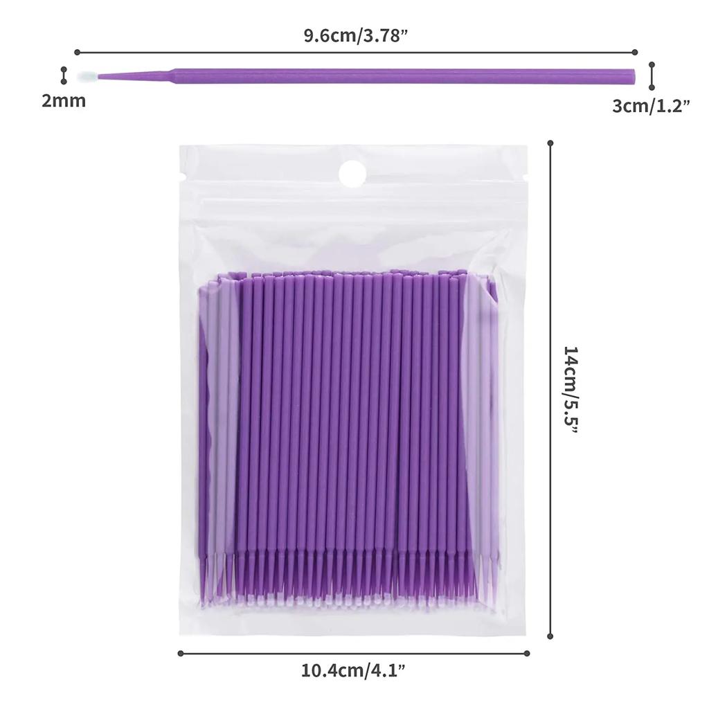 100pcs Extension Individual Lash Removing Swab Micro Brush For Eyelash Disposable MicroBrush Eyelashes Extension Tools