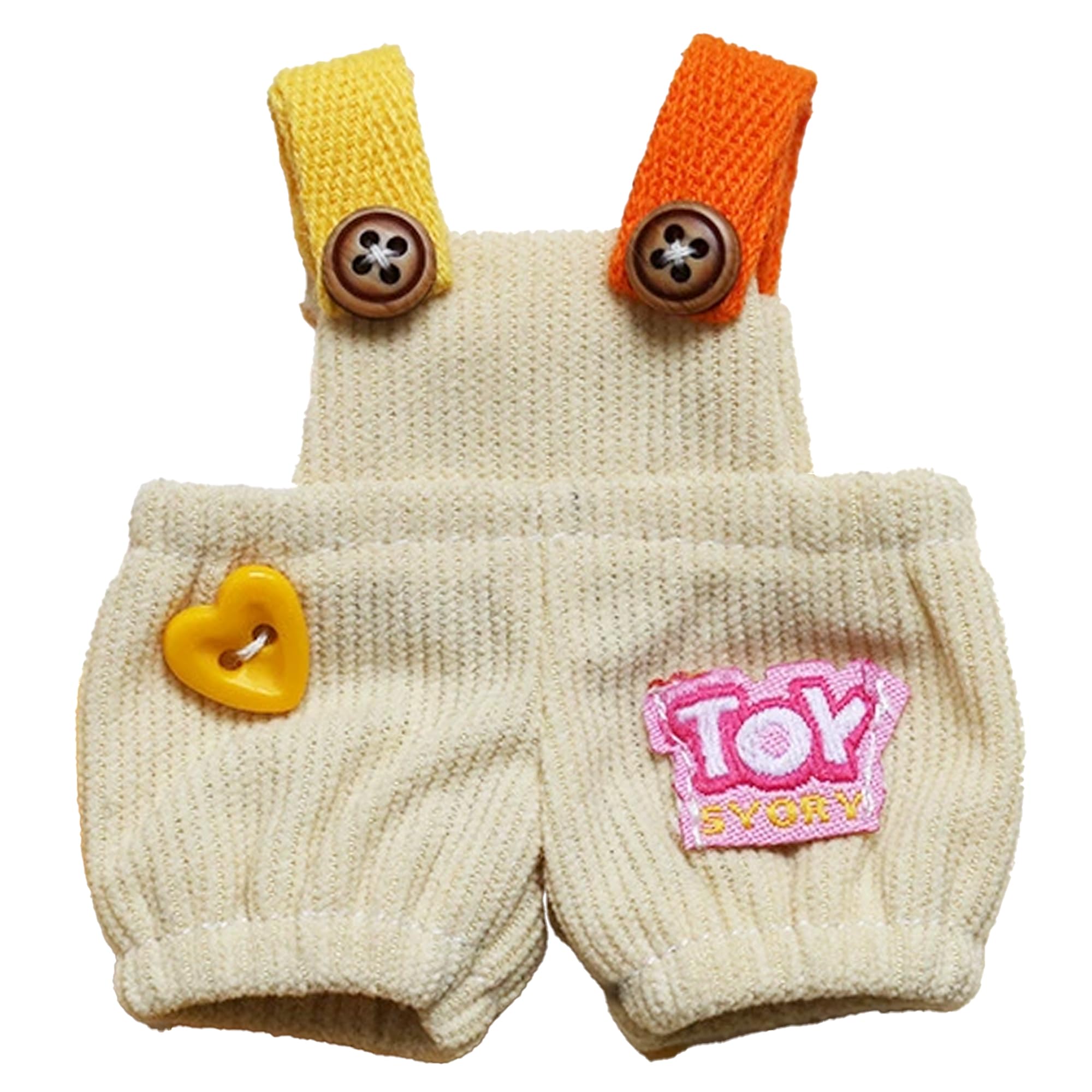 

Colorful Overalls with Patches, 10cm Plush Toy, Beige, Plush Toy, Kigurumi, Accessories, Otaku, Doll, Mascot, Kpopdoll, Costume [Used]