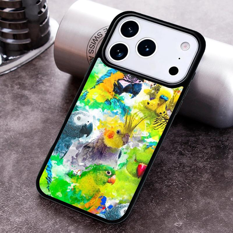 Parrot Bird Phone Case for iPhone 17 16 15 Pro Max Air 14 13 12 11 Plus Shockproof Capa Cover