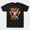 Men Black Print T-shirt Rock On Barb!! No-Cut Transfer Paper Print Cotton Tshirt