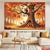 2D Plane 1 Piece Autumn Theme Featuring Squirrels Oak Trees Pumpkins Hay Maple Leaves and Sunflowers