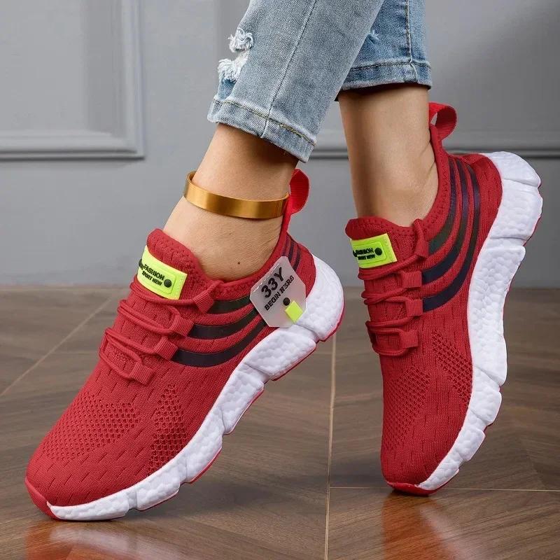 Summer Women’s Vulcanized Sneakers Arrival Breathable Mesh Flat Shoes Female Footwear for Daily Errands  Light Sports Activities