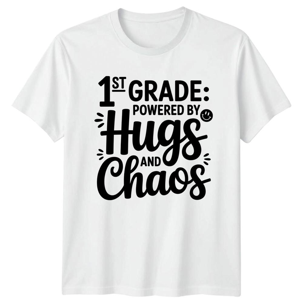 1st Grade Powered By Hugs TShirt 1st Grade Teacher Back To School S