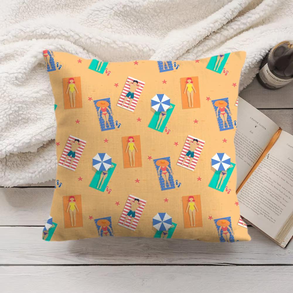 Beach Chair Cushion Cover Soft Short Plush Pillow Cover Smooth Cozy Texture Aesthetic Cushion Case Home Decor