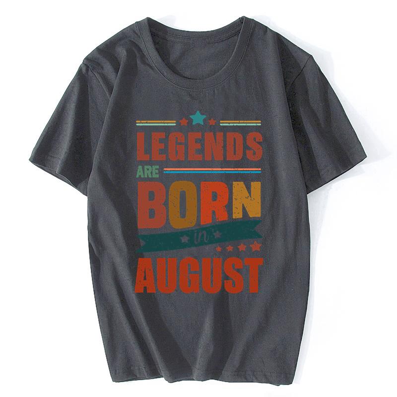 Unisex Cotton Tshirt Legends Are Born In August Tshirt Birthday Gift Clothing Vintage Graphic T Shirt Unisex Tops Fitness Tees