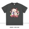 Japanese Kawaii Animal Printed T-Shirt 100% Cotton Oversized Cute Graphic Tees for Men Women Summer Tops Anime Streetwear