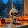 3D Printed Skull Statue Statue Halloween Creepy Figurine Gothic Table Party Supplies Centerpiece Spooky Ornament for Home Mantel Desk Decor
