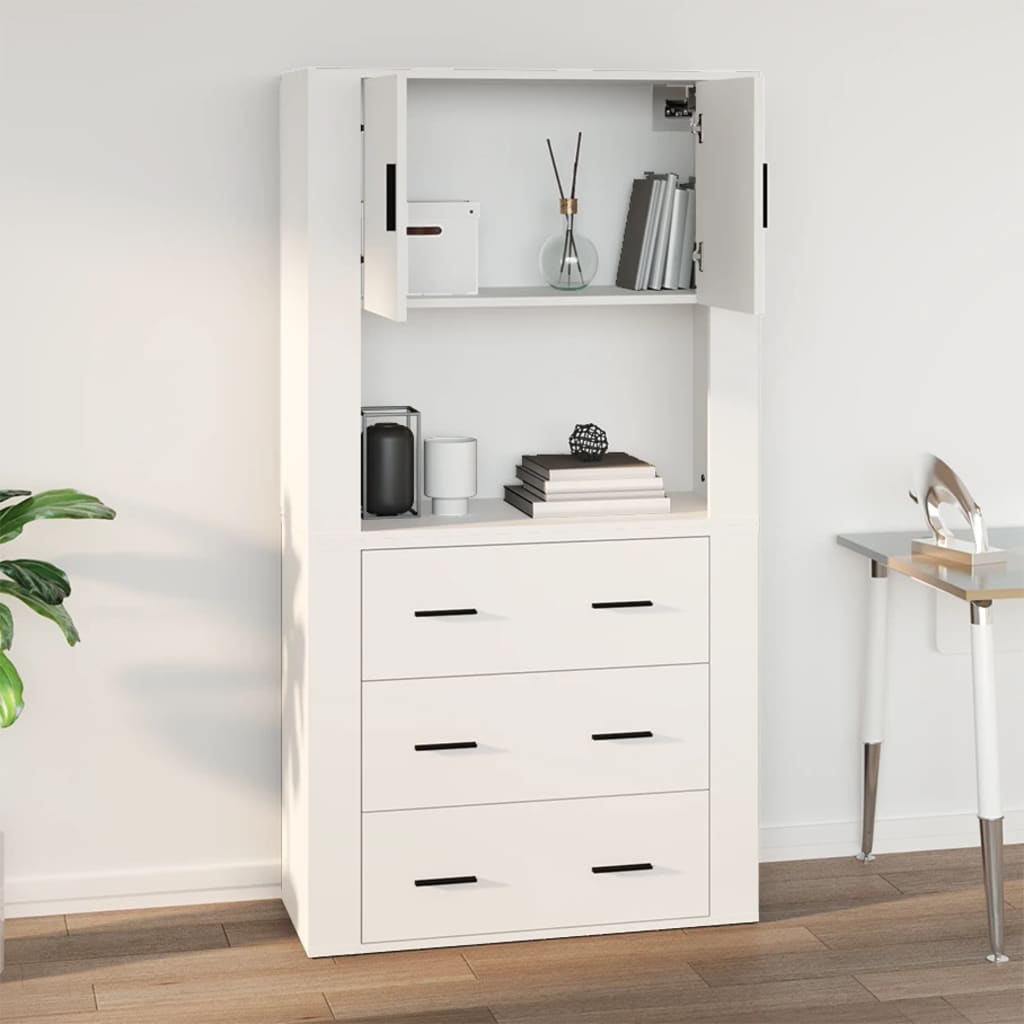Vidaxl Szafka Ścienna, Biała, 80X33X80 Cm, Materiał Drewnopochodny