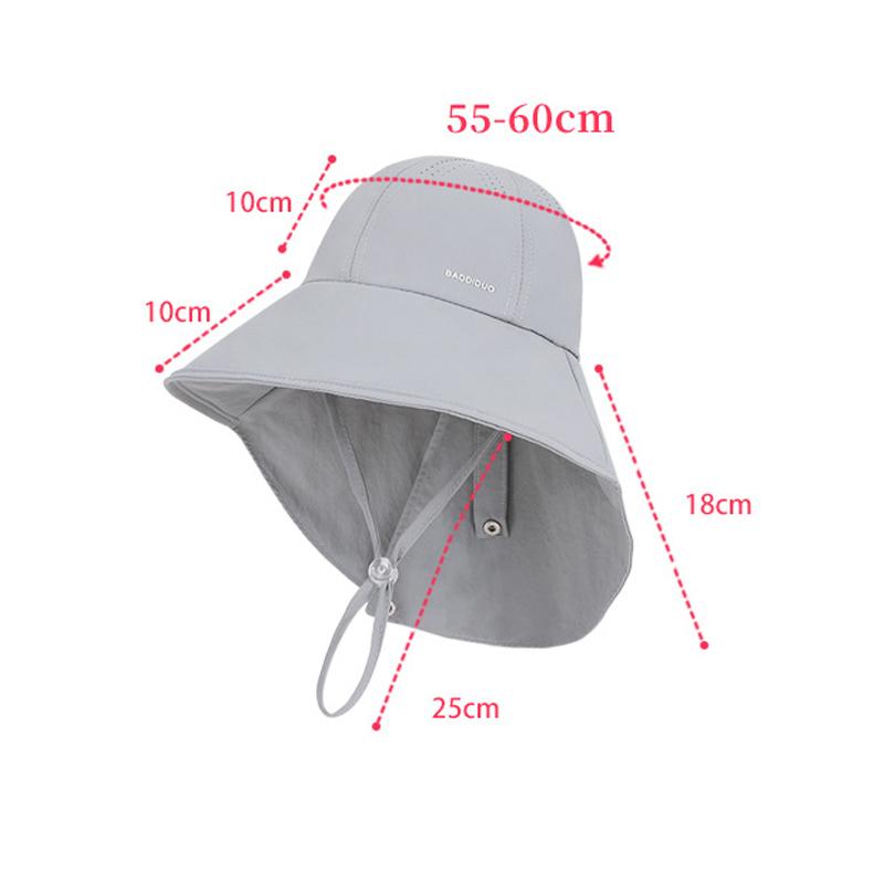 Summer Outdoor Large-Brim Sunshade Hat Women's Quick-Drying Waterproof Shawl Neck Protection Basin Breathable Fisherman Hat