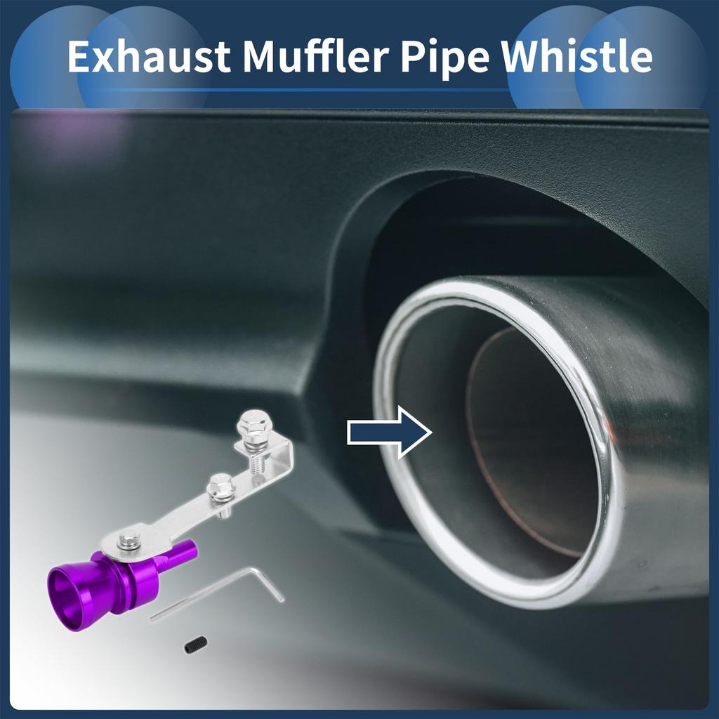 INFINAUTO Turbo Sound Exhaust Muffler Pipe Whistle Rear Tail Pipe M Carbide Chrome Manufacturer Aluminum Purple 1 Set