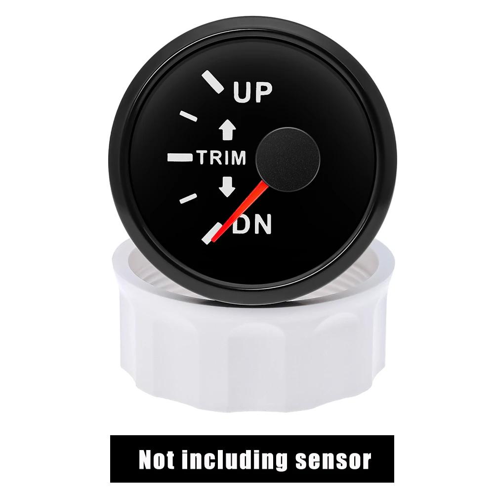 0-190 Ohm 52mm UP-DN Right Side Trim Meter Waterproof Trim Gauge with Red Backlight Stainless Steel Bezel Car Accessories
