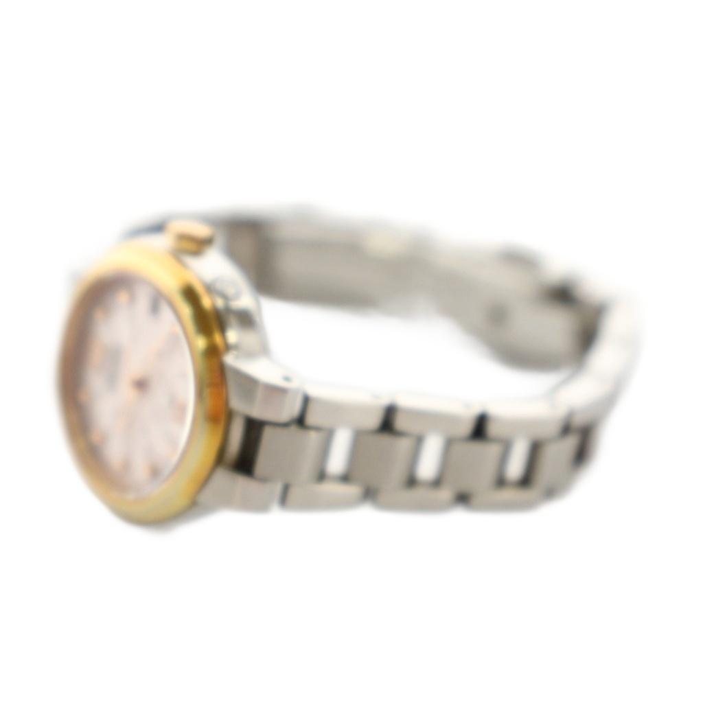 SEIKO Lukia Solar Analog Calendar Stainless Steel Silver Pink Watch 3-Hand Women's 1B22-0BL0