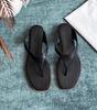 2025 flip-flops women wear new low-heeled fashion seaside beach pinch muffin cool slippers in summer
