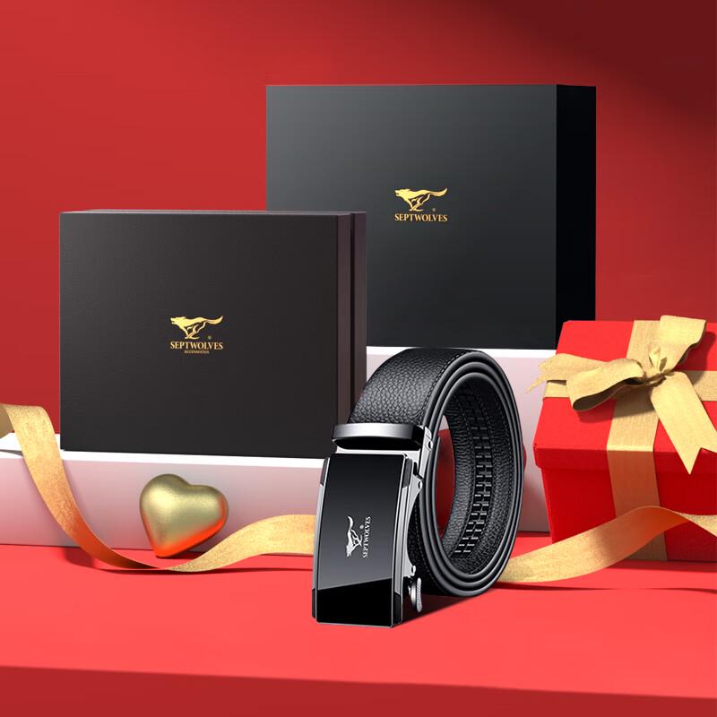 Septwolves Men s Genuine Leather Automatic Buckle Belt 110cm -130cm