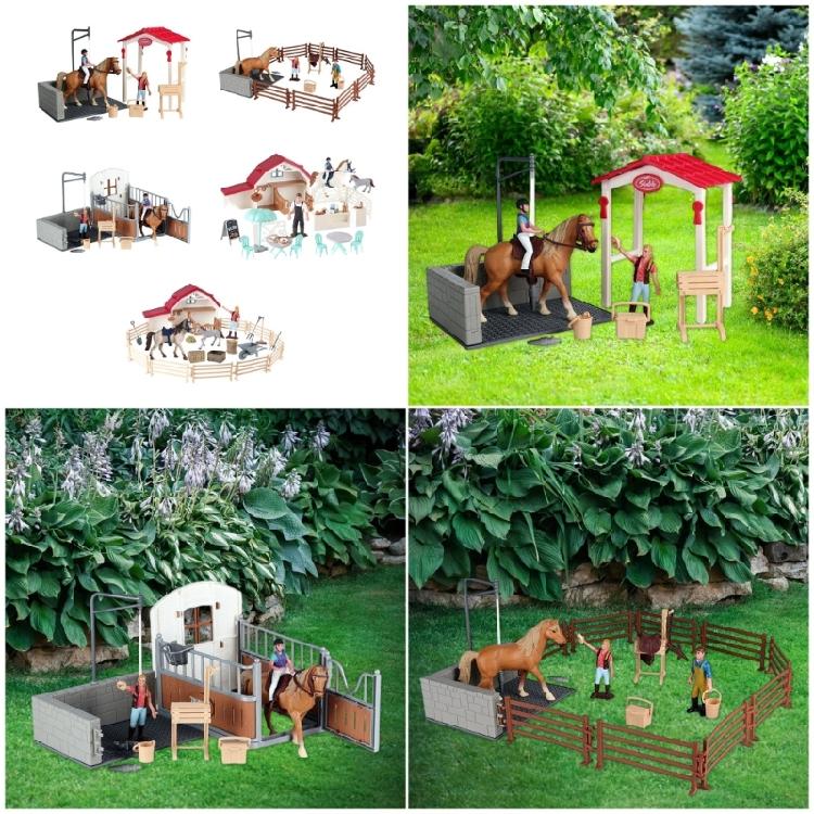 Imaginative Horse Stable Pretend Play Set Detailed Animal Models Grooming Accessories For Kids Educational Development