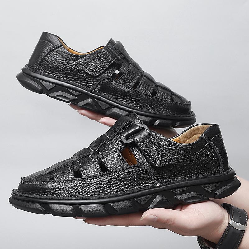 Fashion Leisure Walk Men's Beach Sandals Casual Shoes Breathable Mesh Upper Beach Shoe Anti-slip Summer Walking Shoes Wading Aqua Flats