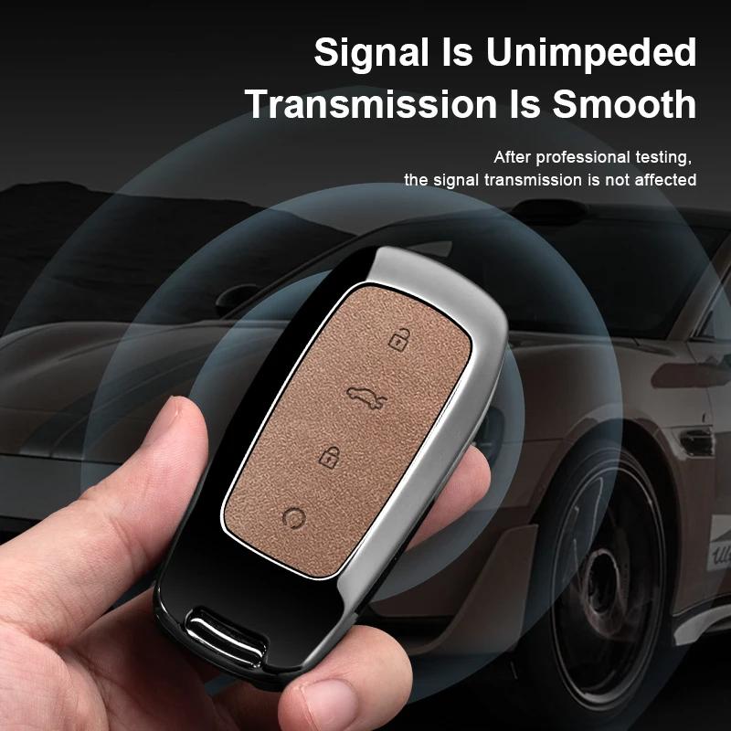 Zinc Alloy Car Key Case Cover Shell Holder Keychain Car Accessories, Fit For Omoda 7 C7 Shs Phev Protection Key Bag
