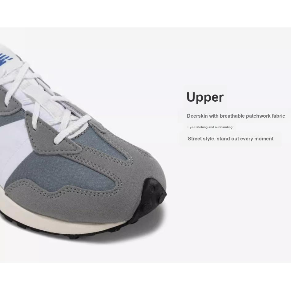 New Balance Nb 327 Comfortable Versatile Low-Top Kids Running Shoes Kids Running Shoes Gray White GS327LAB