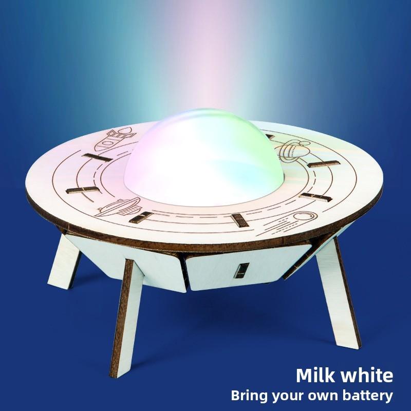 Модель Космический корабль Деревянная Светодиодная Лента Звездное Небо Голосовое Управление Детская Сборная Игрушка White