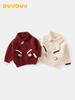 DUUDUU Red Knit Sweater for Baby Girls - Cozy Autumn/Winter Korean Style Toddler New Year Clothing