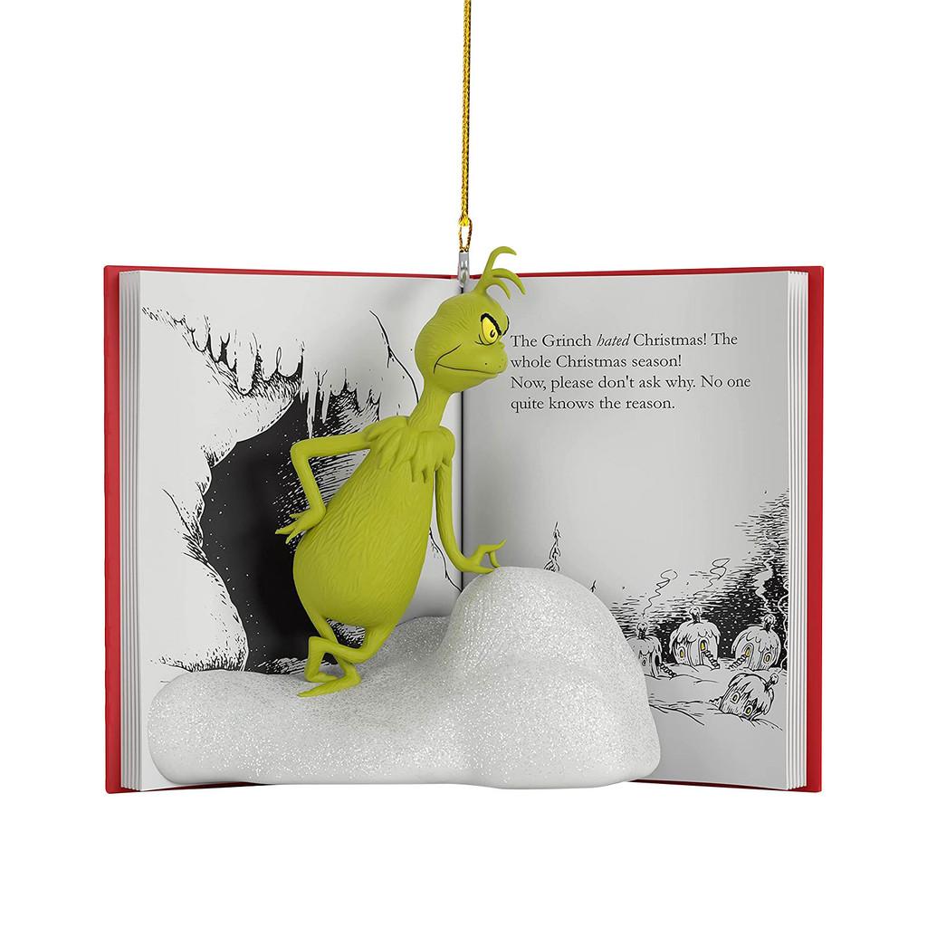Charming Cartoon Acrylic Grinch Double-sided Christmas Tree Ornament For Festive Car Decor