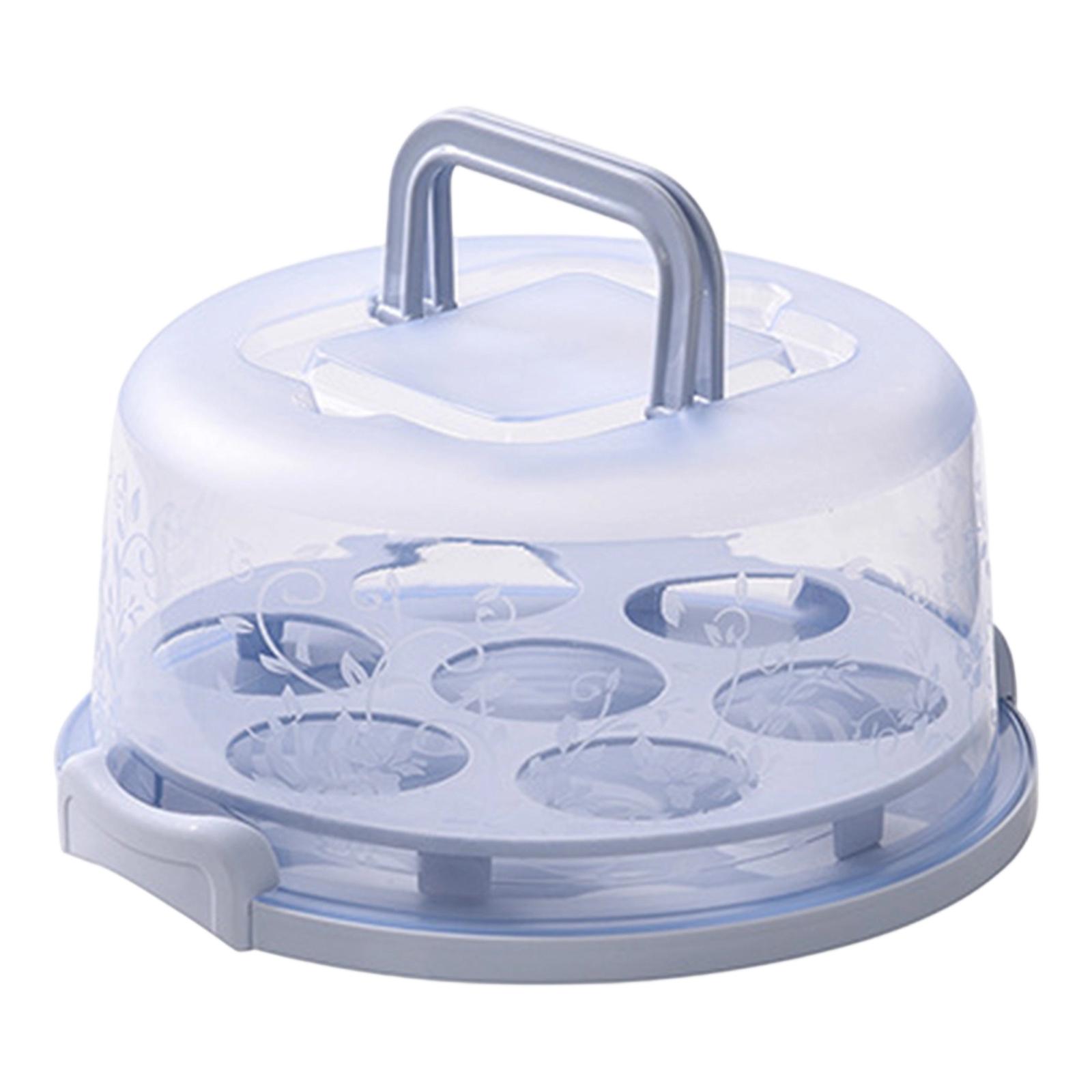 

Elevated Cake Carrier with Dual Handles Portable Food Storage Box Suitable for Cupcakes Muffins and Small Cakes with Secure Lid and Base One Size