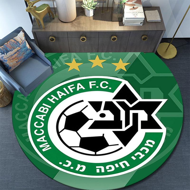 Maccabi Haifa Pattern Round rug,Carpet Rug for Living Room Bedroom Playroom ,Non-slip Floor Mat,Holiday Gifts and Birthday Gifts.