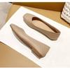 2025 New Spring and Summer Korean Version Fashion Casual Square Head Thick Heel Casual Shoes Comfortable Flat Heel Shallow Mouth Single Shoes Doudou S