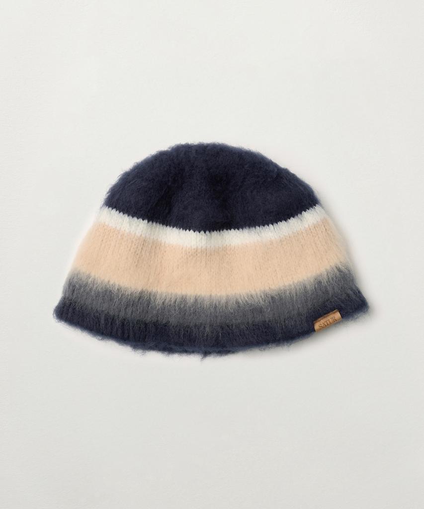 Seteo Striped Knit Bucket Hat Navy