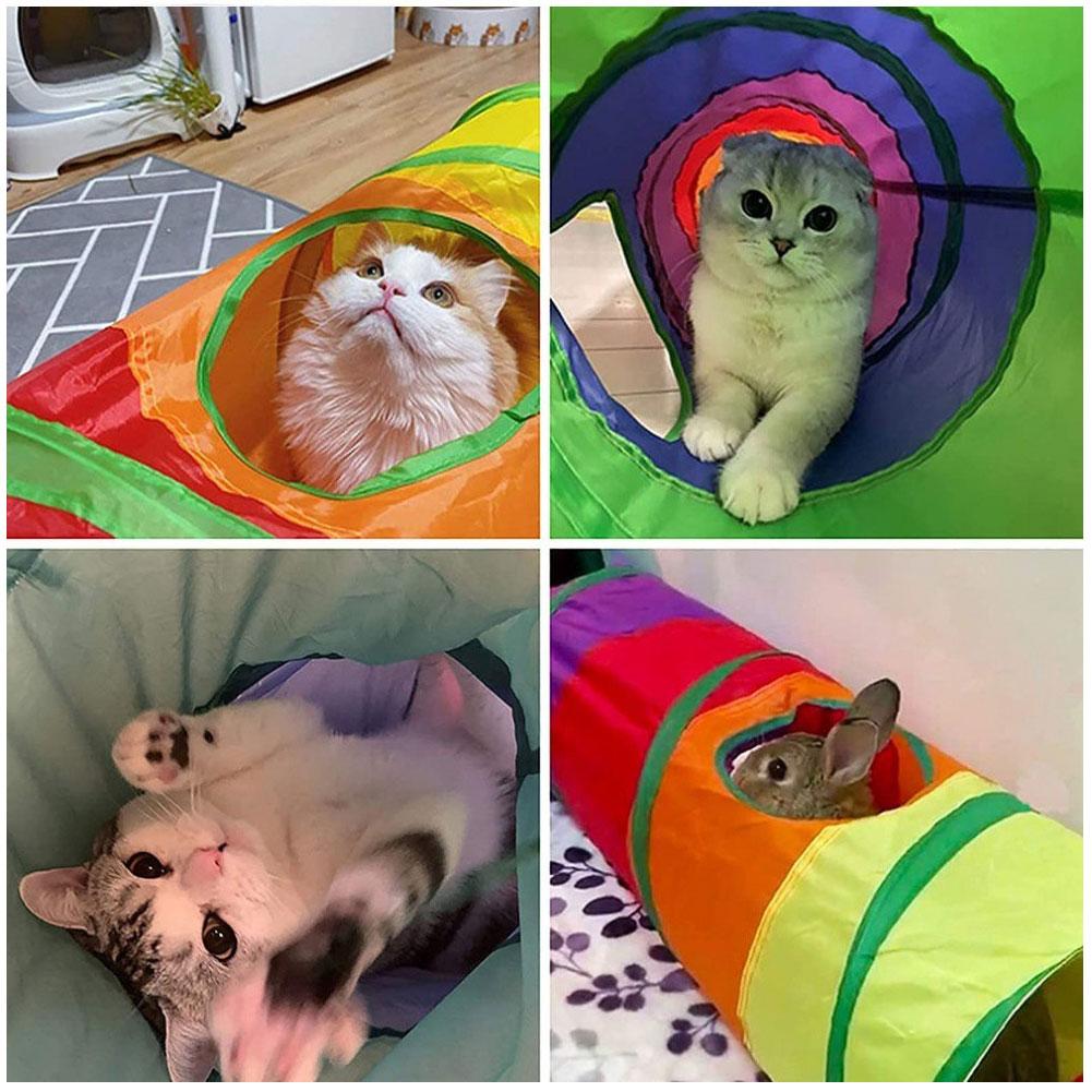 Pet Cat Tunnel Toys Foldable Pet Kitty Training Interactive Fun Toy For Cats Rabbit Small Animal Play Tunnel Tube