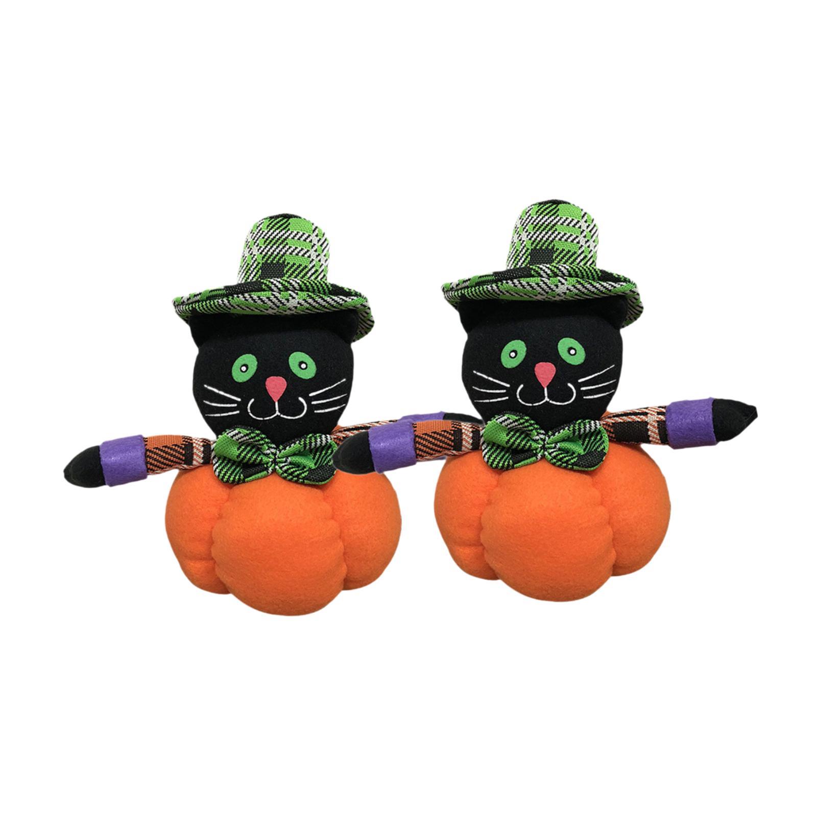 

2x Halloween Decorations Pumpkin Dolls Cloth Decorative Cartoon Creative Cute Toys for Home Bar Festival Bedroom Holiday