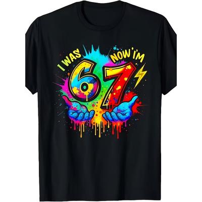 Taglie Europee Bambini e Bambine Maglietta del 6° Compleanno / Ho 6 Anni Ora ne Ho 7 Maglietta Meme con Numero 7 / Girocollo Manica Corta Top Casual / Lavabile in Lavatrice