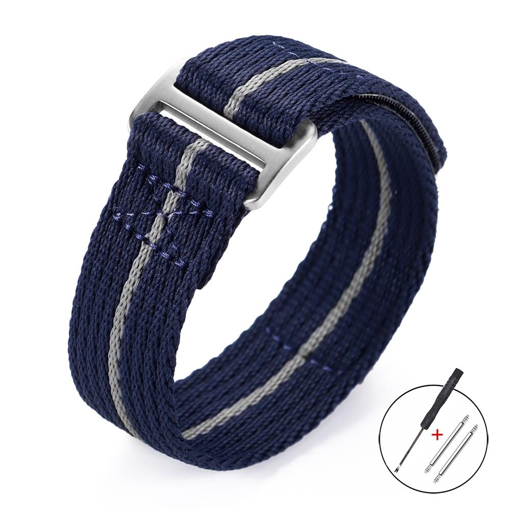 Hook Loop 22mm 20mm Nylon Watch Strap for Seiko for Tudor Breathable Fabric Canvas Wristband for Military Sports Men's Bracelets