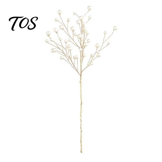 Elegant Mantlepiece Display Accents Faux Crystal Christmas Tree Picks with Bendable Wire, Acrylic Pearl Sprays Festive Bouquet Filler Strands