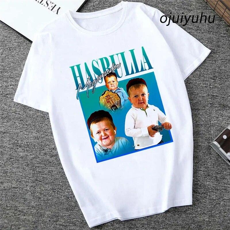 Team Hasbulla Shirt 2024 Damen Kawaii Grafik Hasbulla T-Shirt Unisex Grunge Lustiges Cartoon T-Shirt Mode Niedliche Oberteile Unisex 90er