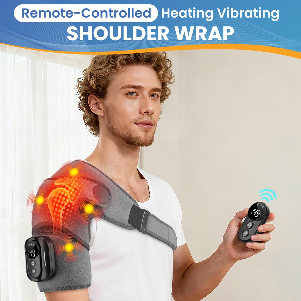 Vibration massager Smart Massage Machine Heating Shoulder Massage Belt Adjustable Led Hot Compress Heating Shoulder Shawl